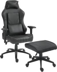  Prémium ergonomikus irodai szék, forgószék, gamer szék lábtartóval fekete (A23 OTTO)