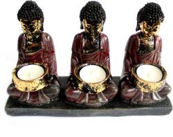 Ancient Wisdom Antik Stílusú Buddha - "A Három Hűséges" Mécsestartó