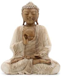 Ancient Wisdom Kézműves Buddha Szobor - 30cm Oktató - Fehér Súrolt