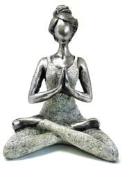 Ancient Wisdom Yoga Lady Szobrocska - Ezüst & Fehér24cm