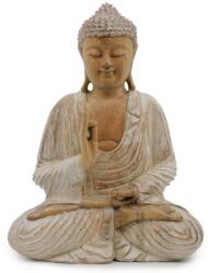 Ancient Wisdom Kézműves Buddha Szobor - 40cm Oktató - Fehér Súrolt