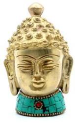 Ancient Wisdom Bronz Buddha Szobor - Közepes Fej - 8 cm