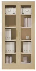 JAN NOWAK AMELIA Vitrines fém szekrény üvegezett ajtókkal, 900x1850x400, Fresh Style: bézs