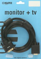 KLOTZ Cablu ușor pentru monitor cu conectori DVI-I și VGA placați cu aur - 2m (DVI-VGA-02)