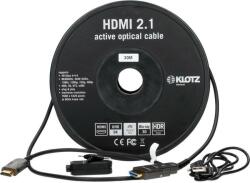 KLOTZ HDMI 2.1 AOC Link - cablu optic activ cu adaptor detașabil HDMI-A la HDMI-D - 30m (FOAUHD030)