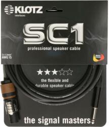 KLOTZ 2 x 1, 5 mm2 cablu audio PVC speakON 2p mama (NL2FXX) - jack 2p papa - 1m (SC1-L2FP0100)