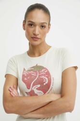 Fjallraven pamut póló Arctic Fox T-shirt női, bézs, F89849 - bézs L