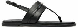 Calvin Klein Sandale Calvin Klein Flat Tp Sandal Metal Bar Lth HW0HW02031 Negru