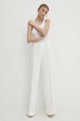 Answear Lab nadrág női, fehér, magas derekú egyenes - fehér L - answear - 20 990 Ft