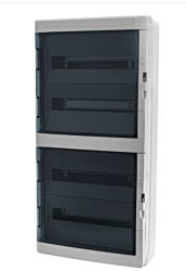 Schrack Falonkívüli elosztó 4 soros, 72KE, átlátszó ajtó, IP65 (BK090208--)