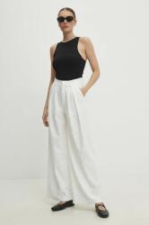Answear Lab nadrág női, fehér, magas derekú széles - fehér L - answear - 28 990 Ft