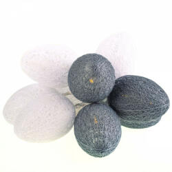 MILAGRO Fényfüzér Elemes LED lámpák Pamut húsvéti tojás Fehér szürke 10x LED MILAGRO EKD4918 (EKOLIG1478)