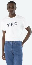 APC A. P. C. pamut póló Vpc Blanc fehér, nyomott mintás - fehér L