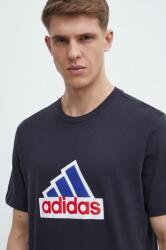 Adidas pamut póló fekete, férfi, nyomott mintás, IS9596 - fekete L