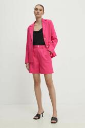 Answear Lab vászon kabát rózsaszín, sima, egysoros gombolású - rózsaszín S