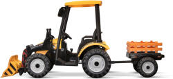 Hollicy Tractoras electric copii cu remorca si cupa, Power-Tractor 240W 12V, galben