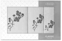 Eurofirany Blossom 3db-os virágmintás hímzett törölköző szett Fehér