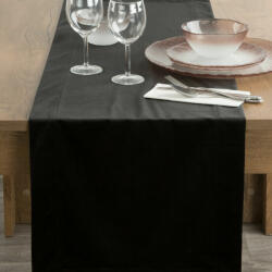 Eurofirany Melinda bársony asztali futó Fekete 40x140 cm