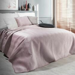 Eurofirany Sofia bársony ágytakaró Púder rózsaszín 220x240 cm