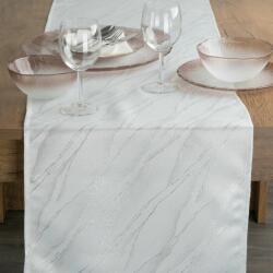 Eurofirany Erika márvány mintás asztali futó Fehér 40x140 cm