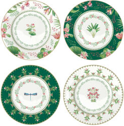 Easy Life Porcelán desszerttányérszett 4db-os, 19cm dobozban, Botanic Chic