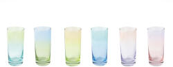 Easy Life Nuova R2S Long drink üvegpohárszett 6 db-os, színes, 430ml, dobozban, Rainbow