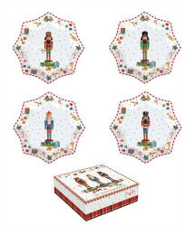 Easy Life Porcelán desszerttányér 4 db-os szett, 16cm, dobozban, Vintage Nutcracker (R2S.1002VNUT)