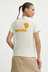Fjallraven t-shirt Walk With Nature női, bézs, F14600171 - bézs M