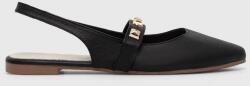 Answear Lab bőr balerina cipő fekete, nyitott sarokkal - fekete Női 40 - answear - 39 990 Ft