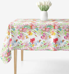 Goldea față de masă decorativă loneta - grădina de primăvară colorată 120 x 180 cm