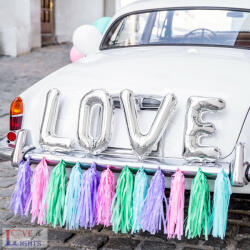 Esküvői autódísz készlet - LOVE