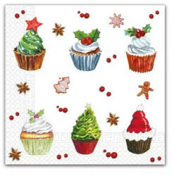 Procos Christmas Cupcakes, Karácsony szalvéta 20 db-os 33x33 cm PNN90436