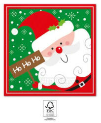Procos Santa Claus Ho Ho Ho, Karácsony szalvéta 20 db-os, 33x33 cm FSC PNN95384