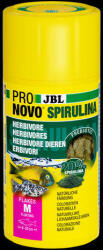 JBL ProNovo Spirulina Flakes - pehelytáp (M-es méret) növéy/algaevő akváriumlakók részére (8-20cm) 100ml/16g