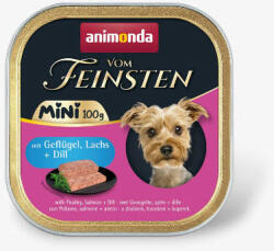 Animonda Vom Feinsten Adult Mini mit Geflügel, Lachs + Dill (baromfi, lazac, kapor) alutálkás - felnőtt kutyák részére (100g)