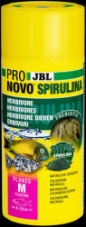 JBL ProNovo Spirulina Flakes - pehelytáp (M-es méret) növény/algaevő akváriumlakók részére (8-20cm) 250ml/40g