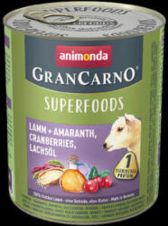 Animonda GranCarno Adult (superfood) konzerv - Felnőtt kutyák részére, bárány, amaránt, áfonya, lazacolaj (800g)