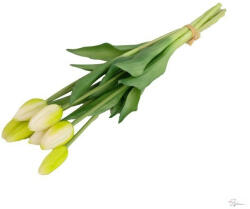 Selyemvirág tulipán csokor 7 szálas gumi 44cm fehér (DD67081)