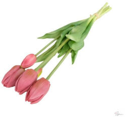 Selyemvirág tulipán csokor 5 szálas gumi 47cm lila (DD67080)