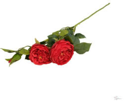 Selyemvirág angol rózsa ág 62cm bordó (DD67113)
