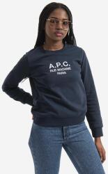 APC A. P. C. pamut melegítőfelső Sweat Tina sötétkék, női, nyomott mintás - sötétkék S