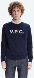 APC A. P. C. pamut melegítőfelső Sweat Vpc sötétkék, férfi, nyomott mintás - sötétkék S