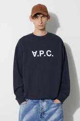 APC A. P. C. pamut melegítőfelső sötétkék, férfi, nyomott mintás - sötétkék XL