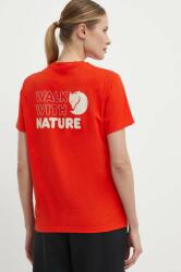 Fjallraven t-shirt Walk With Nature női, narancssárga, F14600171 - narancssárga M