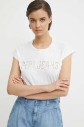 Pepe Jeans pamut póló LILITH női, fehér, PL505837 - fehér XL