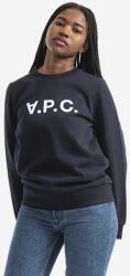 APC A. P. C. pamut melegítőfelső Sweat Viva sötétkék, női, nyomott mintás - sötétkék S