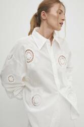 ANSWEAR pamut ing női, galléros, fehér, relaxed - fehér S/M - answear - 36 990 Ft