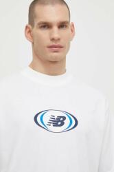New Balance t-shirt fehér, férfi, mintás, MT41600WT - fehér XXL