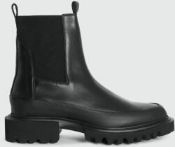 AllSaints bőr csizma Harlee Boot fekete, lapos talpú, WF609Z - fekete Női 40