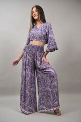 Sweet Girl COMPLEU PANTALON CU CAMASA CROP MULTICOLORA ETERANO Violet S-M